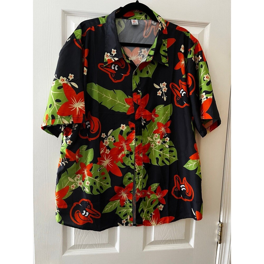 2021 Baltimore Orioles Birdland Hawaiian Shirt SGA Men's XL Black Tropical